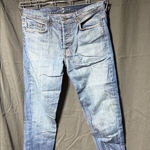 7 For All Mankind Men's Medium Blue Straight Jeans